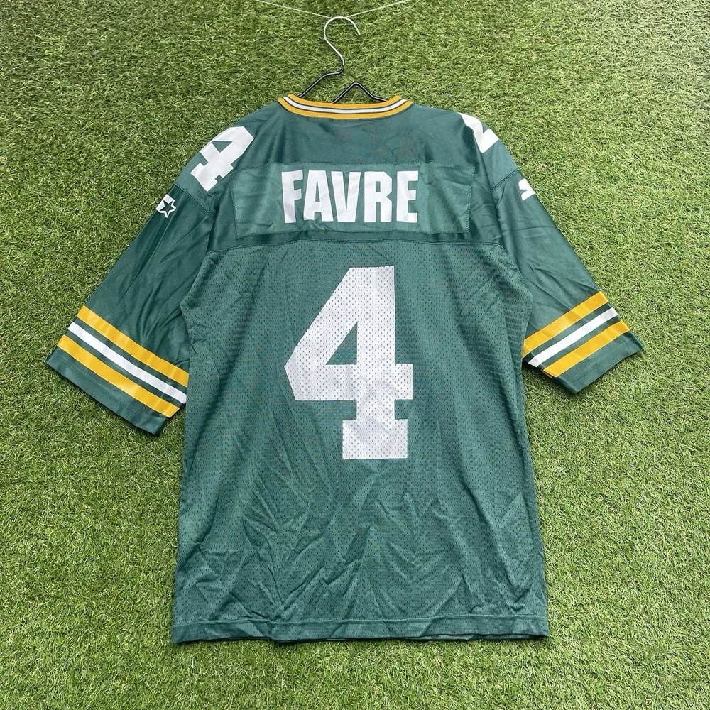 Green Bay Packers Starter Jersey Mens Medium 46 Brett Favre #4 Printed Football